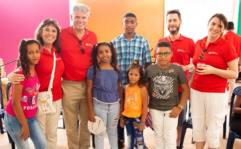 a group of people posing for a picture