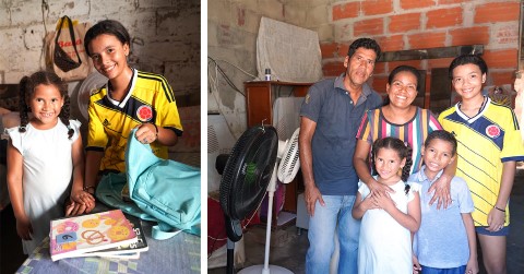 una familia dentro de su casa